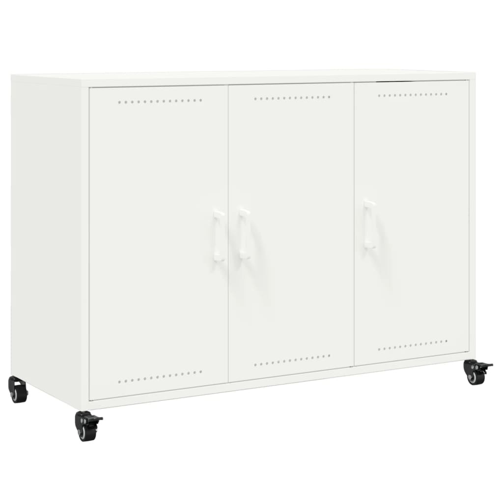 VidaXL Dressoir 100,5x39x72 cm koudgewalst staal wit