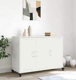 VidaXL Dressoir 100,5x39x72 cm koudgewalst staal wit