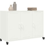 VidaXL Dressoir 100,5x39x72 cm koudgewalst staal wit