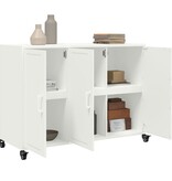 VidaXL Dressoir 100,5x39x72 cm koudgewalst staal wit