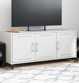 VidaXL Tv-meubel 100,5x39x43,5 cm koudgewalst staal wit