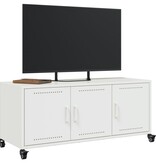 VidaXL Tv-meubel 100,5x39x43,5 cm koudgewalst staal wit