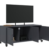 VidaXL Tv-meubel 100,5x39x43,5 cm koudgewalst staal antracietkleurig