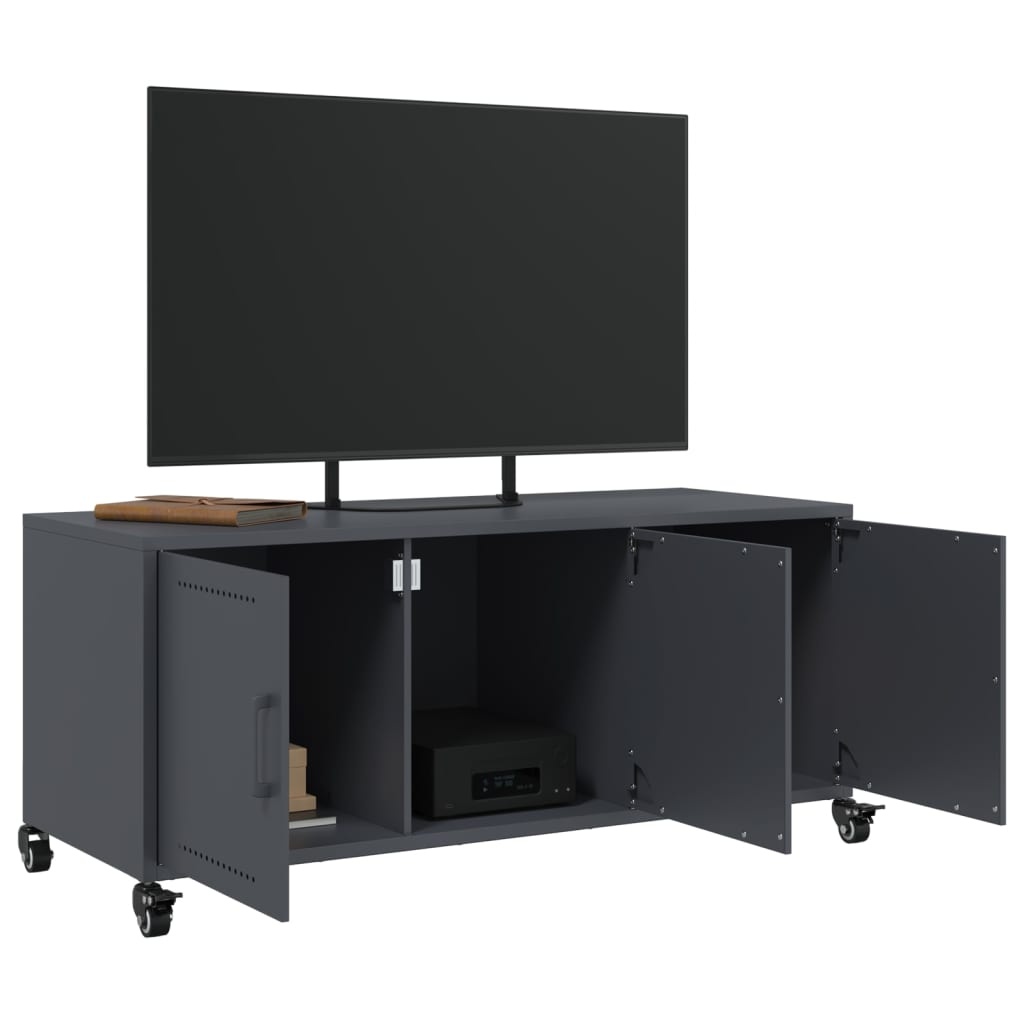 VidaXL Tv-meubel 100,5x39x43,5 cm koudgewalst staal antracietkleurig
