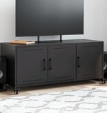 VidaXL Tv-meubel 100,5x39x43,5 cm koudgewalst staal zwart