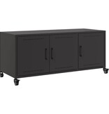 VidaXL Tv-meubel 100,5x39x43,5 cm koudgewalst staal zwart