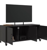 VidaXL Tv-meubel 100,5x39x43,5 cm koudgewalst staal zwart