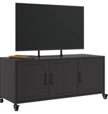 VidaXL Tv-meubel 100,5x39x43,5 cm koudgewalst staal zwart