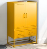 VidaXL Hoge kast 68x39x111,5 cm koudgewalst staal mosterdgeel