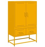 VidaXL Hoge kast 68x39x111,5 cm koudgewalst staal mosterdgeel
