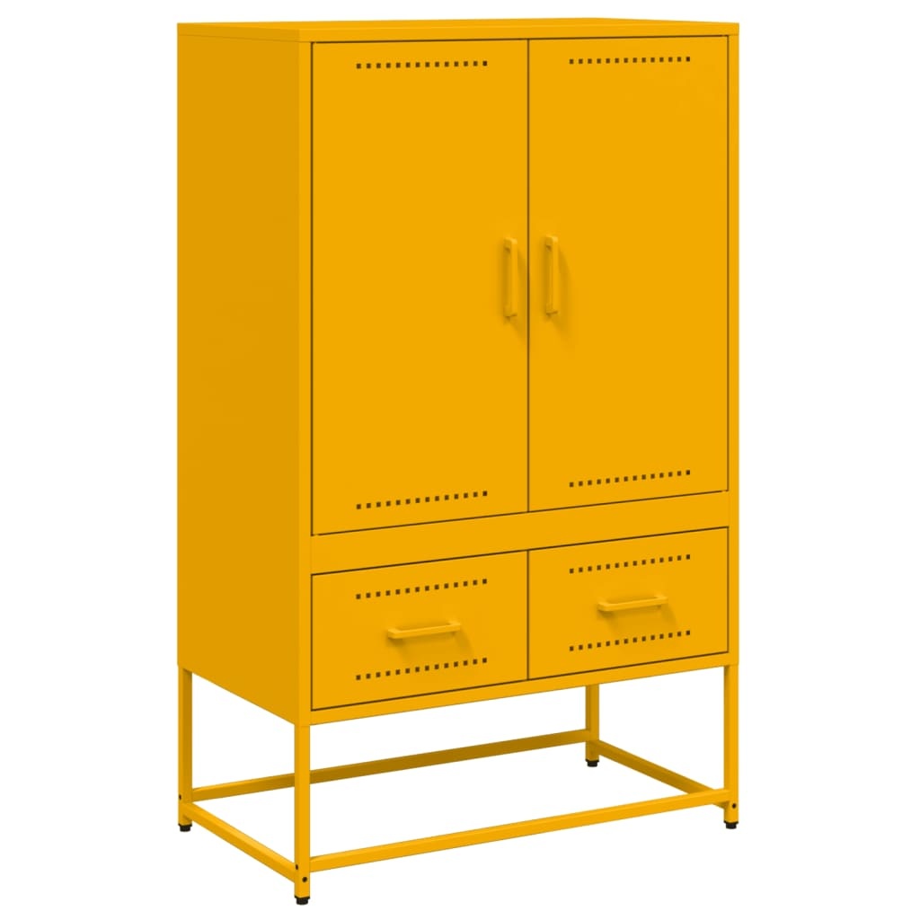 VidaXL Hoge kast 68x39x111,5 cm koudgewalst staal mosterdgeel