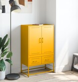 VidaXL Hoge kast 68x39x111,5 cm koudgewalst staal mosterdgeel