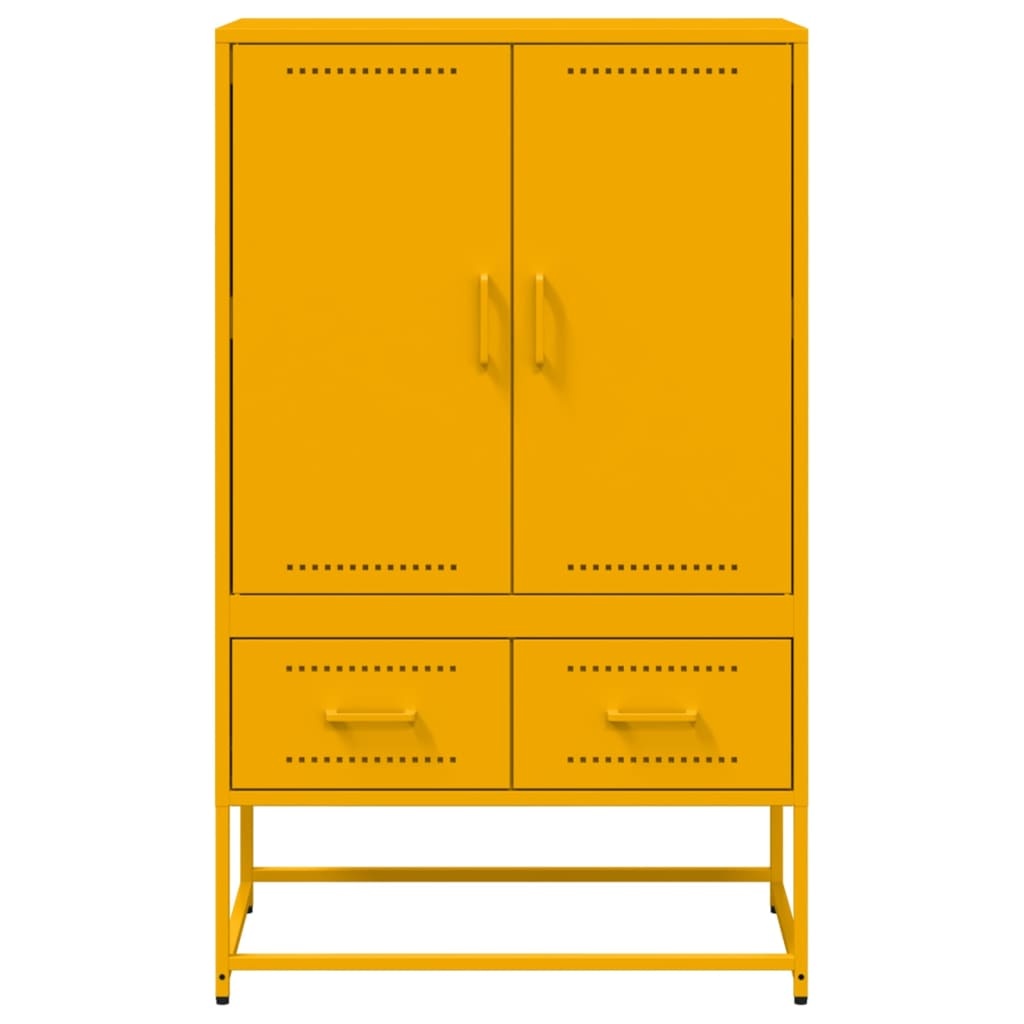 VidaXL Hoge kast 68x39x111,5 cm koudgewalst staal mosterdgeel