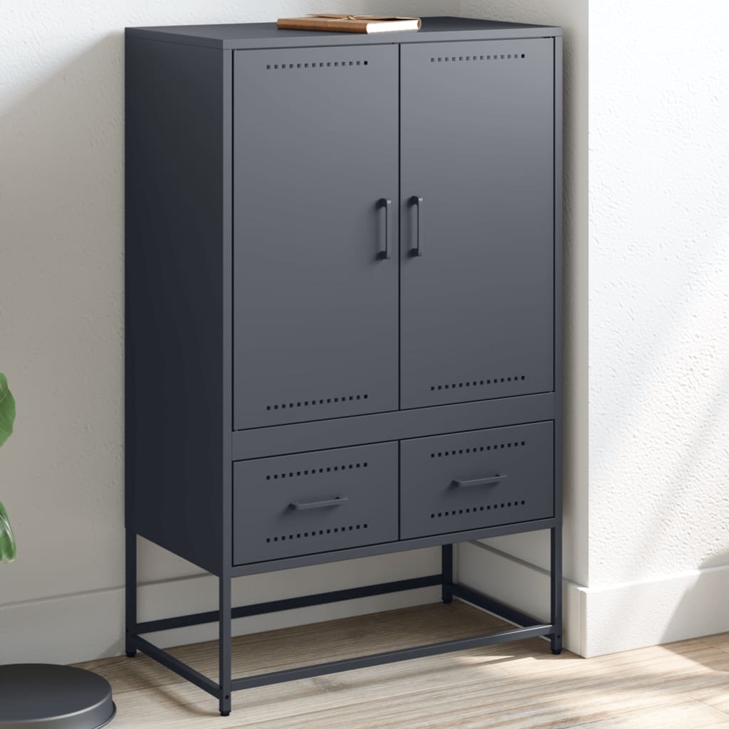 VidaXL Hoge kast 68x39x111,5 cm koudgewalst staal antracietkleurig
