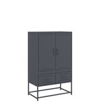 VidaXL Hoge kast 68x39x111,5 cm koudgewalst staal antracietkleurig