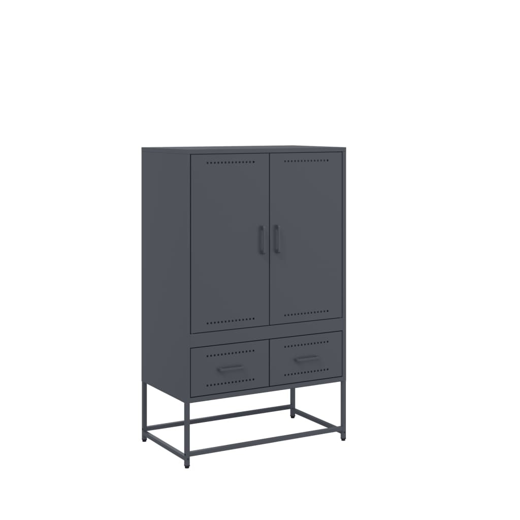 VidaXL Hoge kast 68x39x111,5 cm koudgewalst staal antracietkleurig