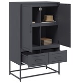 VidaXL Hoge kast 68x39x111,5 cm koudgewalst staal antracietkleurig