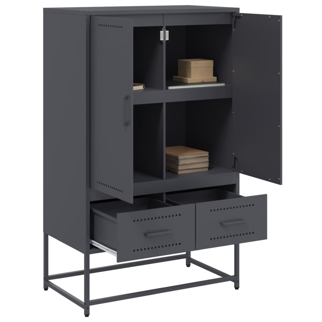 VidaXL Hoge kast 68x39x111,5 cm koudgewalst staal antracietkleurig