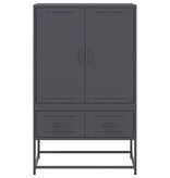 VidaXL Hoge kast 68x39x111,5 cm koudgewalst staal antracietkleurig