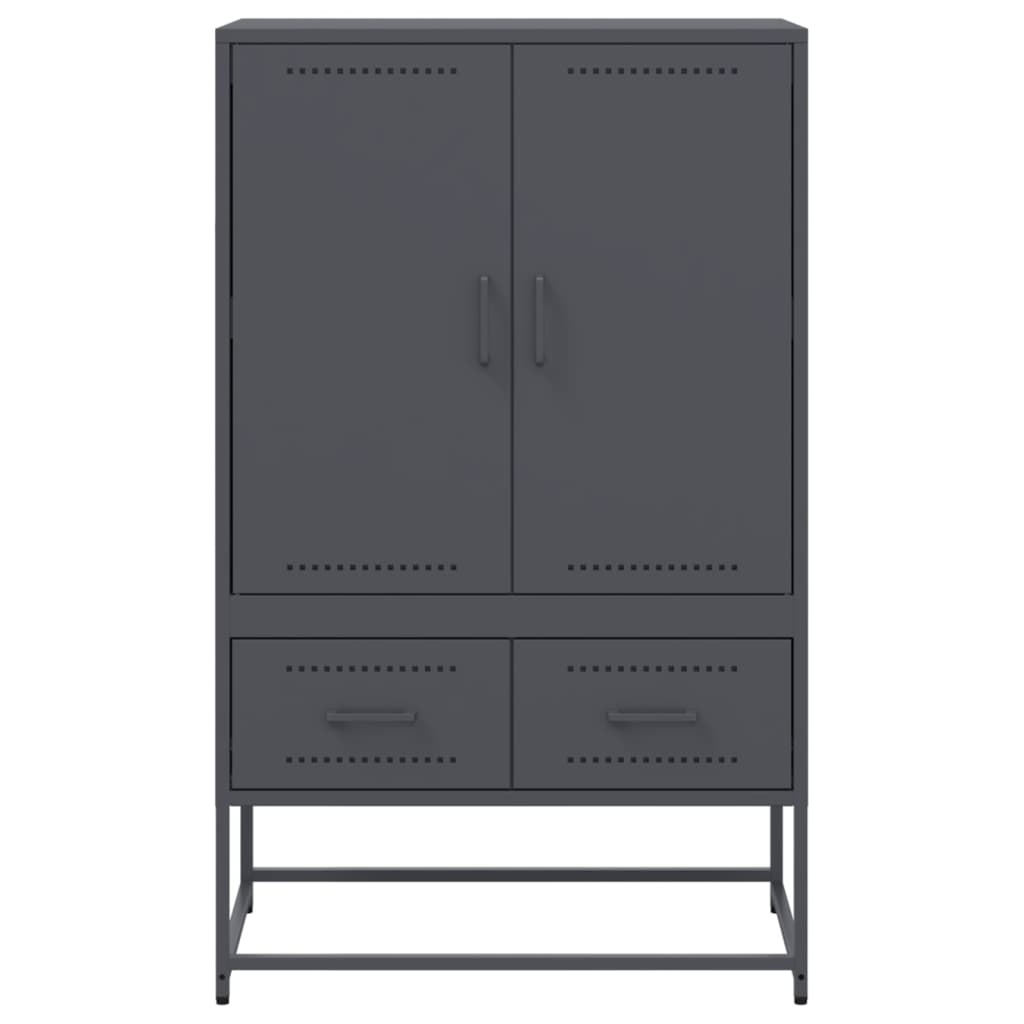 VidaXL Hoge kast 68x39x111,5 cm koudgewalst staal antracietkleurig