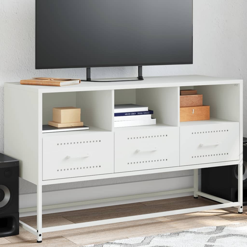 VidaXL Tv-meubel 100,5x39x60,5 cm staal wit