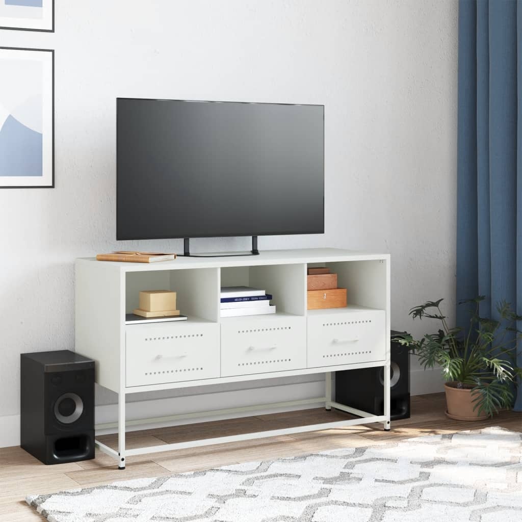 VidaXL Tv-meubel 100,5x39x60,5 cm staal wit
