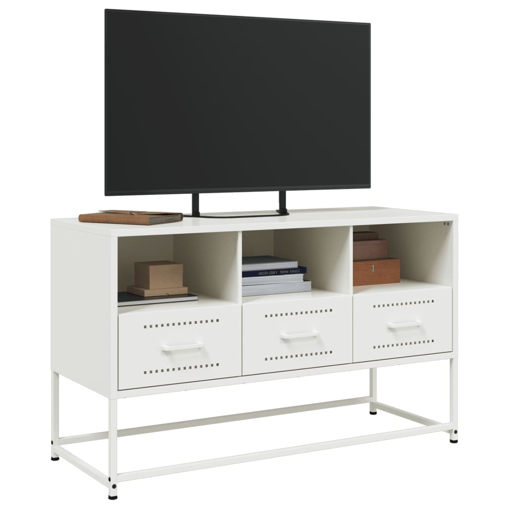 VidaXL Tv-meubel 100,5x39x60,5 cm staal wit