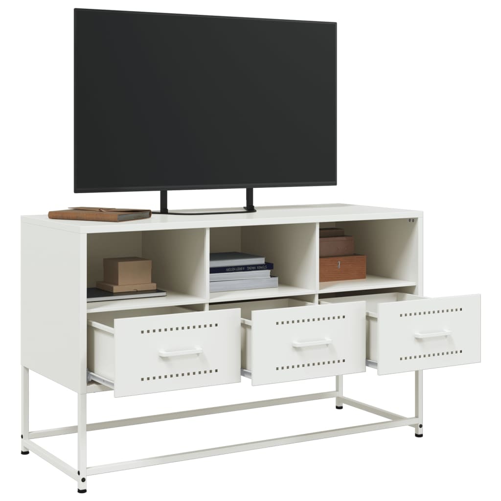 VidaXL Tv-meubel 100,5x39x60,5 cm staal wit