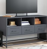 VidaXL Tv-meubel 100,5x39x60,5 cm staal antracietkleurig