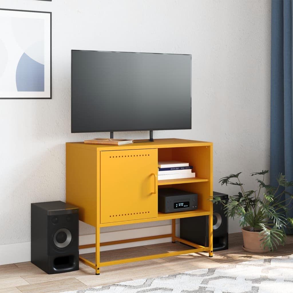 VidaXL Tv-meubel 100,5x39x60,5 cm staal antracietkleurig