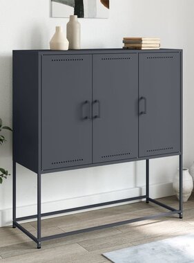 VidaXL Hoge kast 100,5x39x107 cm staal antracietkleurig