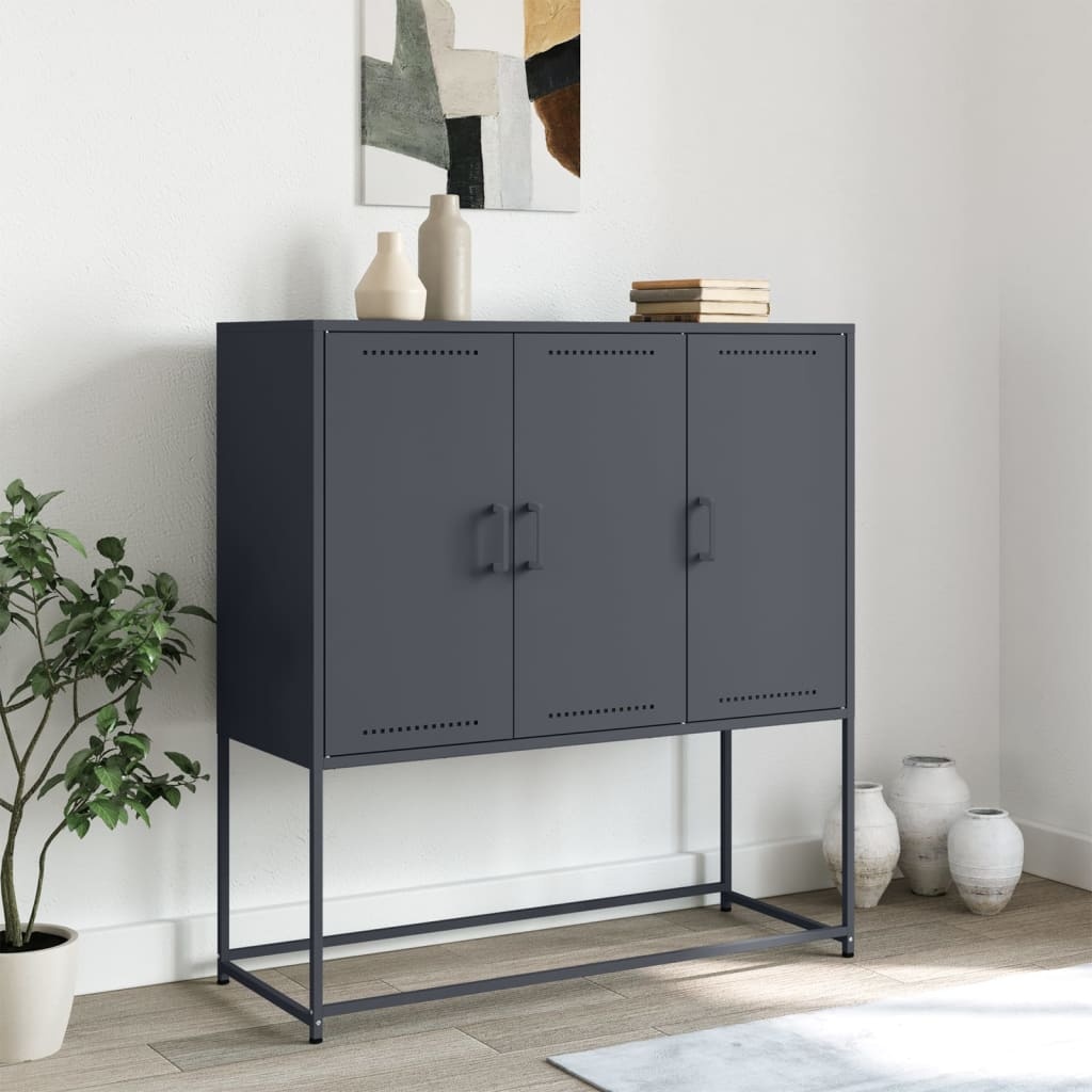 VidaXL Hoge kast 100,5x39x107 cm staal antracietkleurig