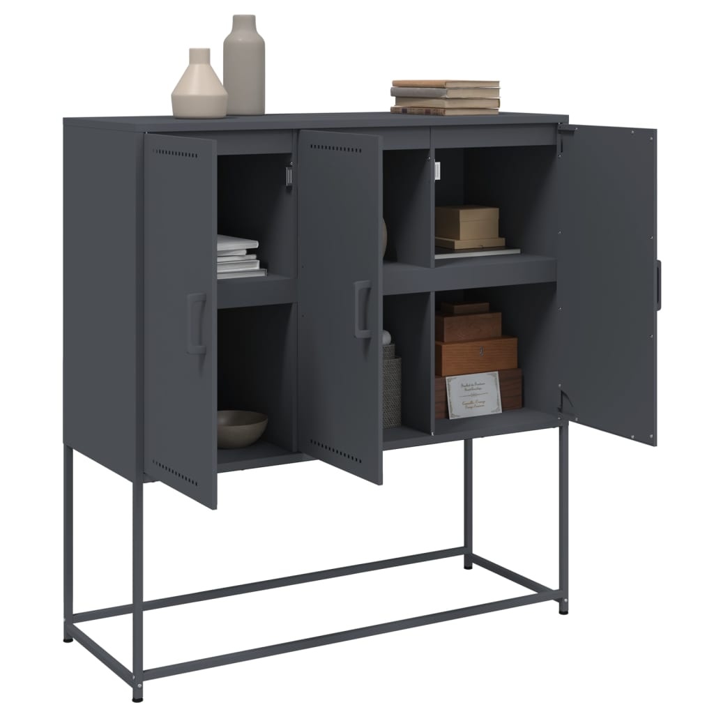 VidaXL Hoge kast 100,5x39x107 cm staal antracietkleurig