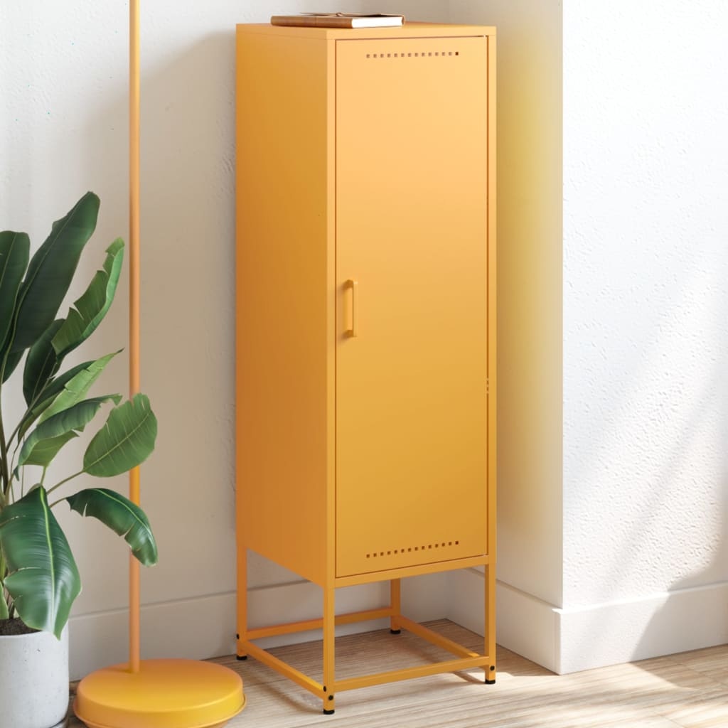 VidaXL Hoge kast 36x39x123 cm staal mosterdgeel