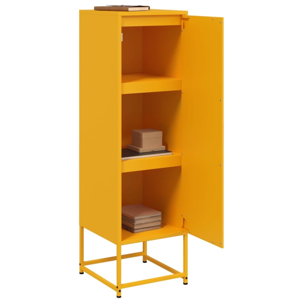 VidaXL Hoge kast 36x39x123 cm staal mosterdgeel