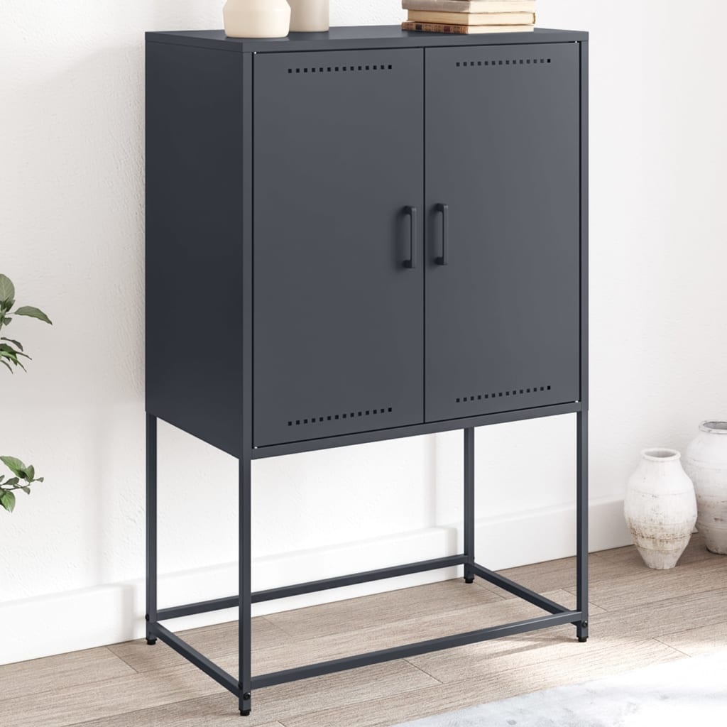 VidaXL Hoge kast 68,5x38,5x107 cm staal antracietkleurig