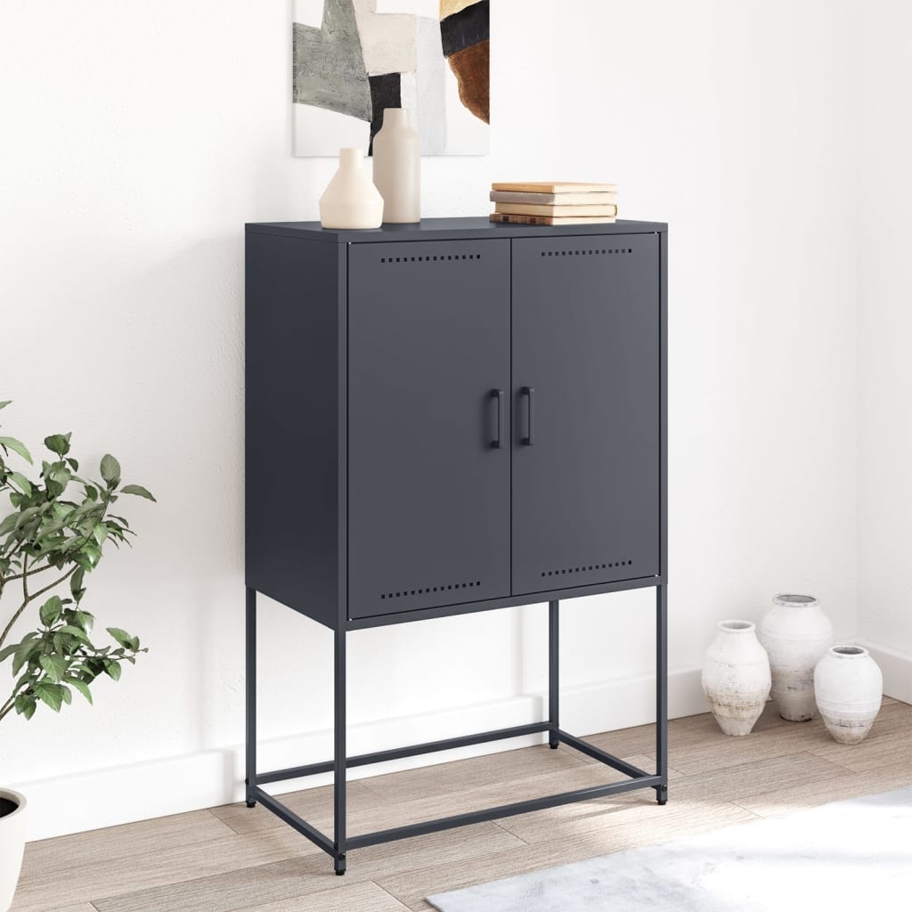 VidaXL Hoge kast 68,5x38,5x107 cm staal antracietkleurig