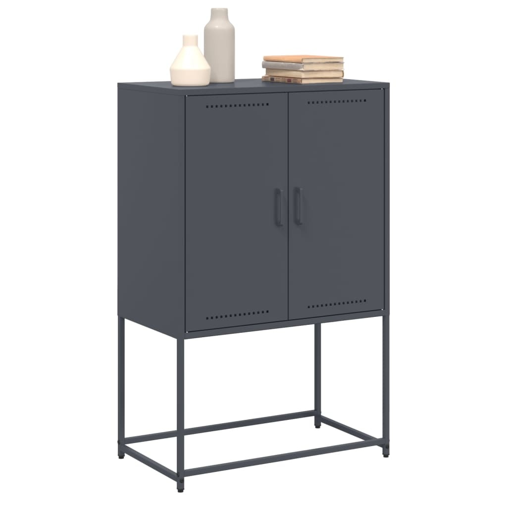 VidaXL Hoge kast 68,5x38,5x107 cm staal antracietkleurig