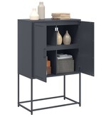 VidaXL Hoge kast 68,5x38,5x107 cm staal antracietkleurig
