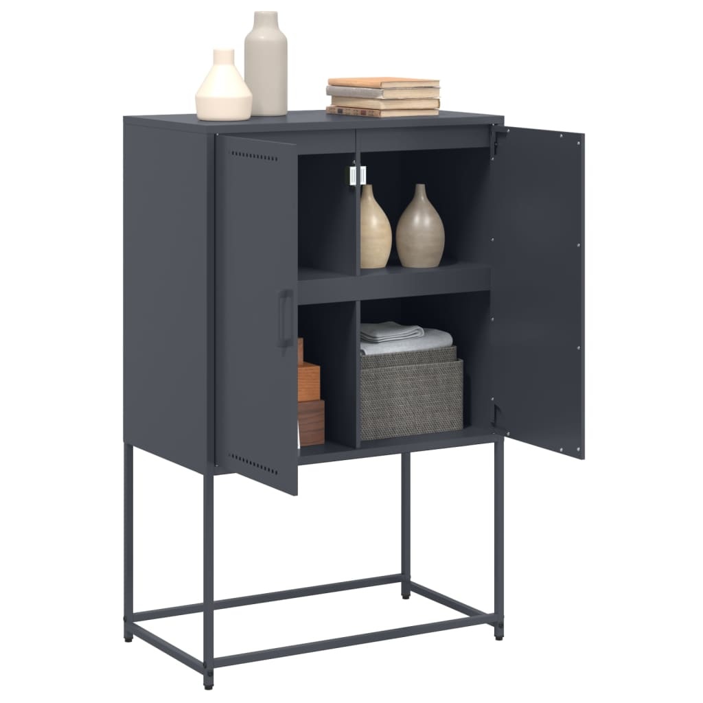 VidaXL Hoge kast 68,5x38,5x107 cm staal antracietkleurig