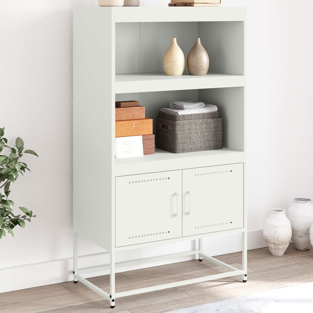 VidaXL Hoge kast 68,5x38,5x123,5 cm staal wit