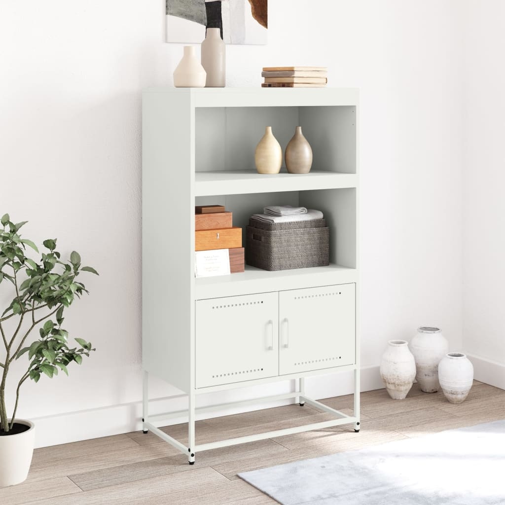 VidaXL Hoge kast 68,5x38,5x123,5 cm staal wit