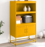 VidaXL Hoge kast 68,5x38,5x123,5 cm staal mosterdgeel