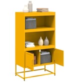 VidaXL Hoge kast 68,5x38,5x123,5 cm staal mosterdgeel