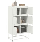 VidaXL Dressoir 68,5x38,5x123,5 cm staal wit
