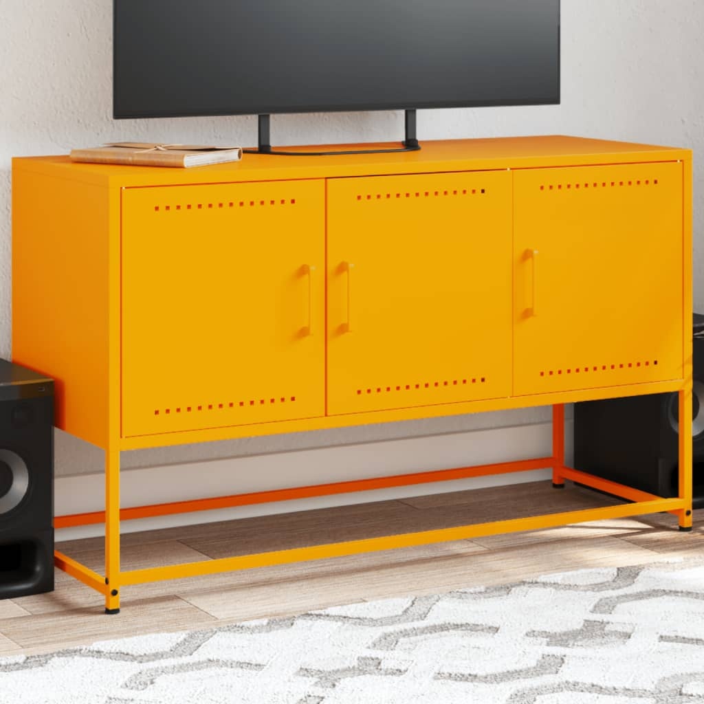 VidaXL Tv-meubel 100,5x39x60,5 cm staal mosterdgeel