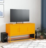 VidaXL Tv-meubel 100,5x39x60,5 cm staal mosterdgeel