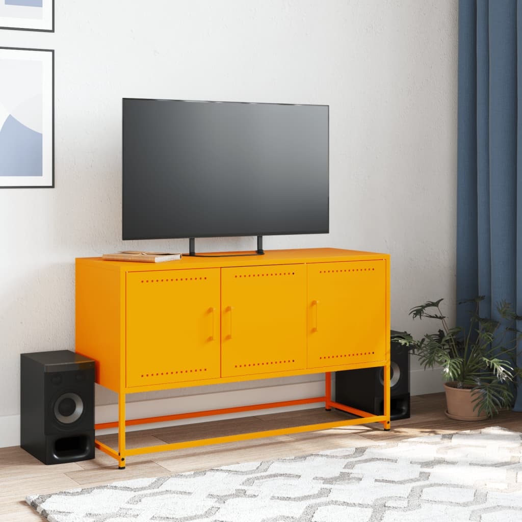 VidaXL Tv-meubel 100,5x39x60,5 cm staal mosterdgeel