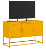 VidaXL Tv-meubel 100,5x39x60,5 cm staal mosterdgeel