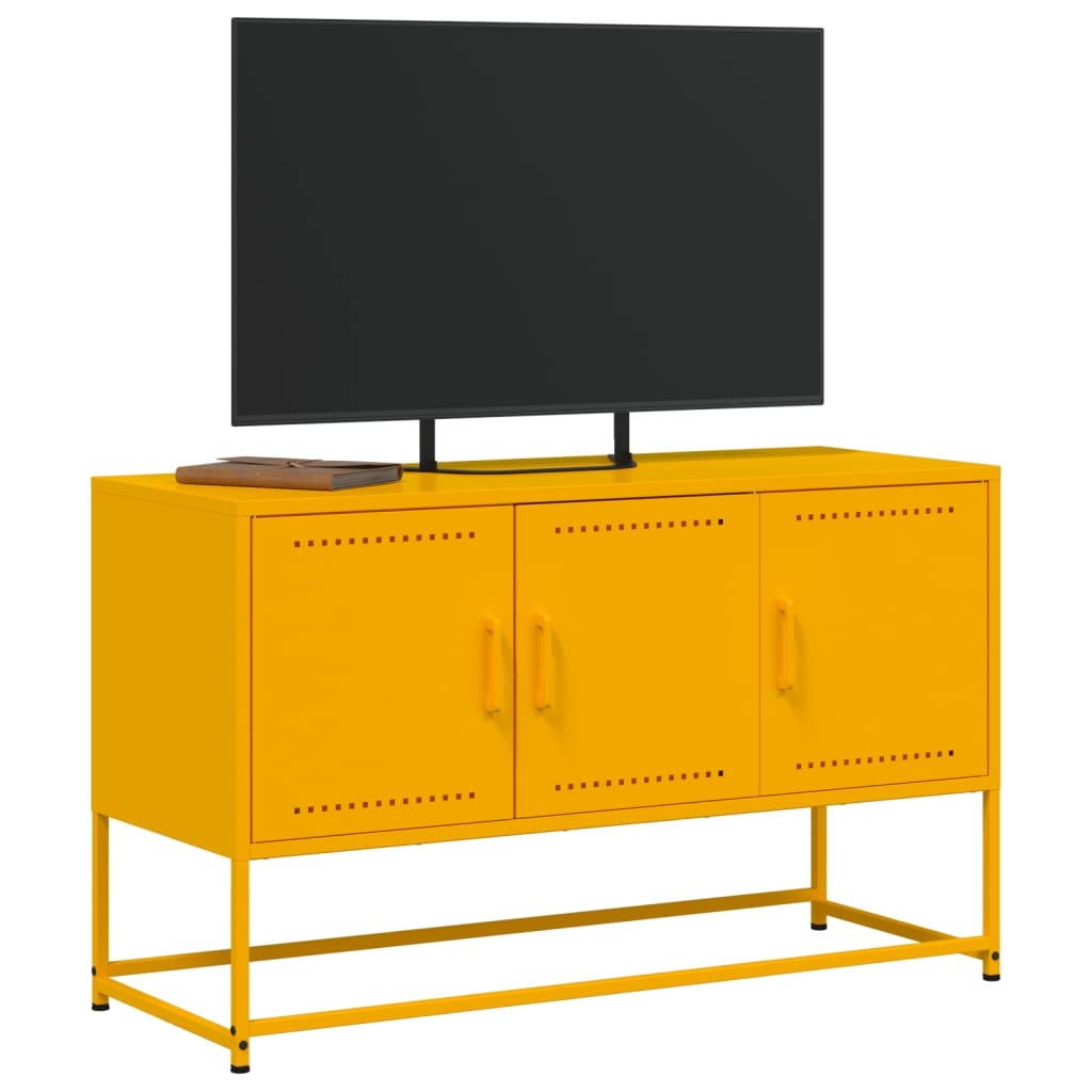 VidaXL Tv-meubel 100,5x39x60,5 cm staal mosterdgeel